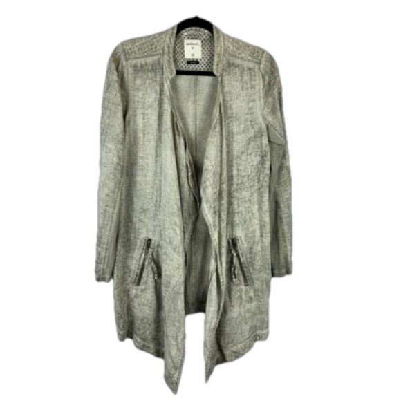 Sandwich Neutral Linen Open Front Longline Jacket Cardigan Size EU 36 Grey - Picture 1 of 16